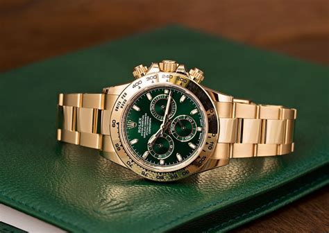 rolex with a green face